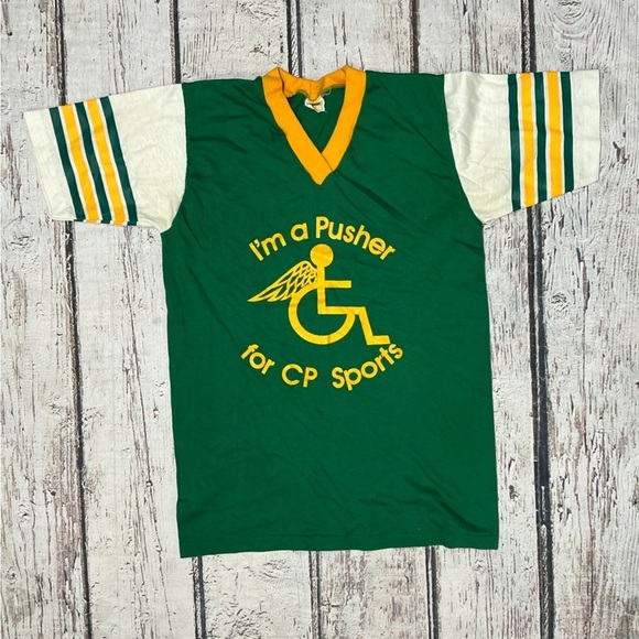 VTG Single Stitch I'm a Pusher for CP Sports Velva Sheen 1980s Tshirt - Picture 1 of 4